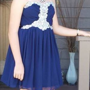 Blue and silver dress